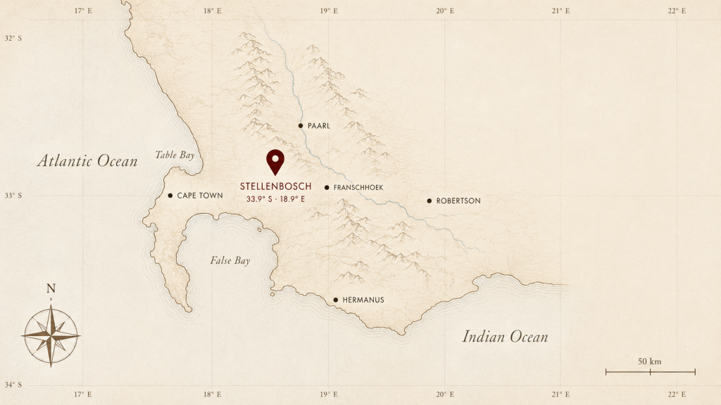 Stellenbosch wine region map