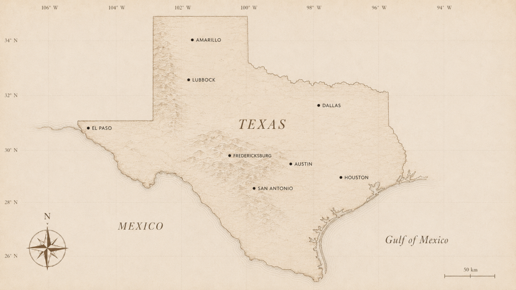 Texas wine region map