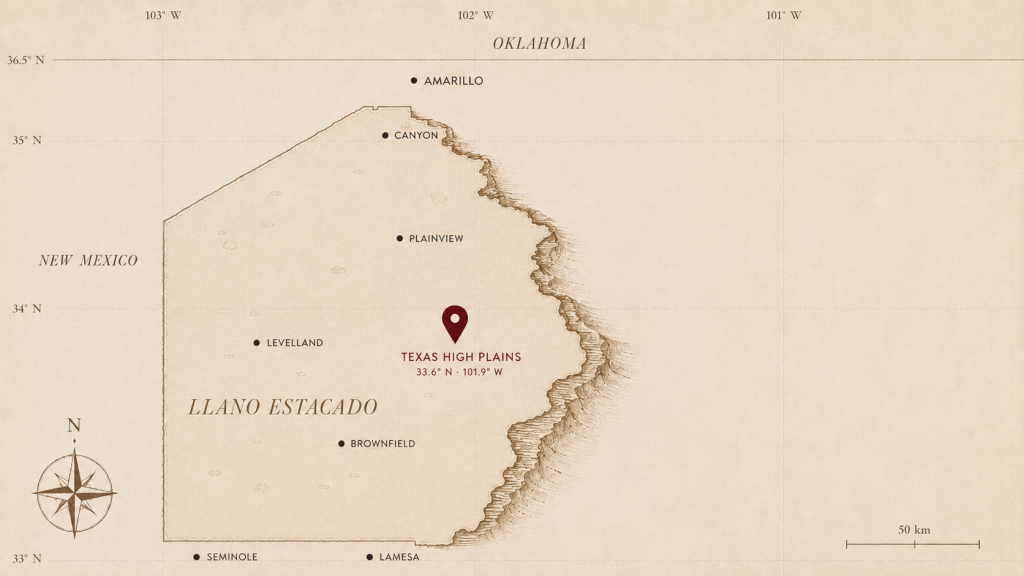 Texas High Plains wine region map